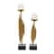 Gold Stainless Steel Vertical Pipe Stand Candle Holder Set